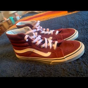 Maroon high tops vans size 9.5
